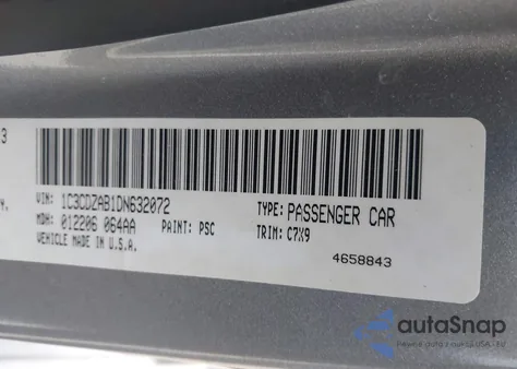 2013 Dodge Avenger Se from USA, damaged, VIN 1C3CDZAB1DN632072